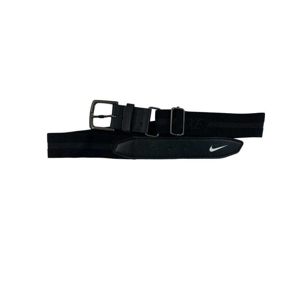 Nike Men's One Size Adjustable Baseball‎ Belt With White Swoosh Athletic Sporty